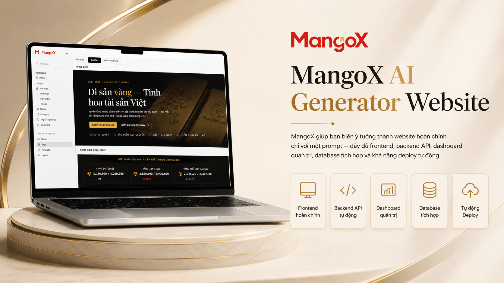 Tạo website bằng AI — từ mô tả đến online